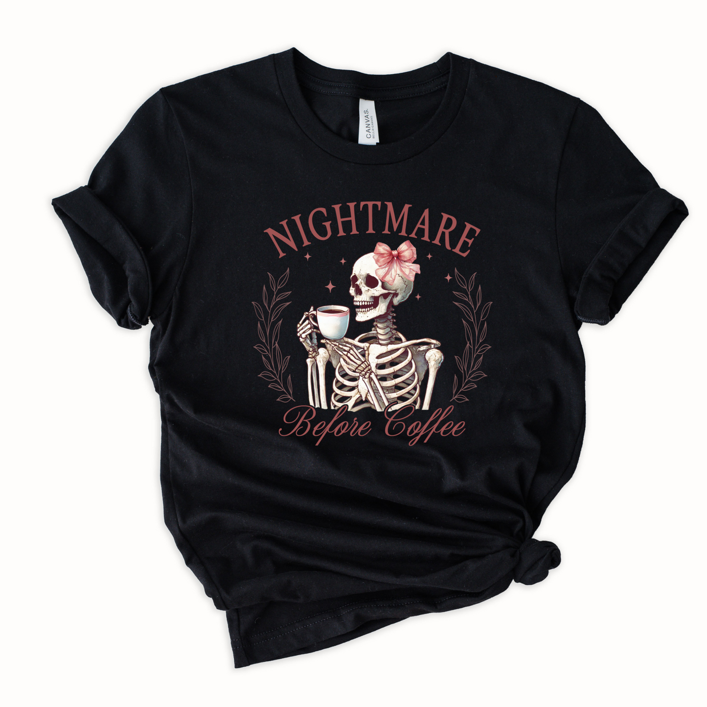 Skeleton nightmare before coffee Graphic Tee