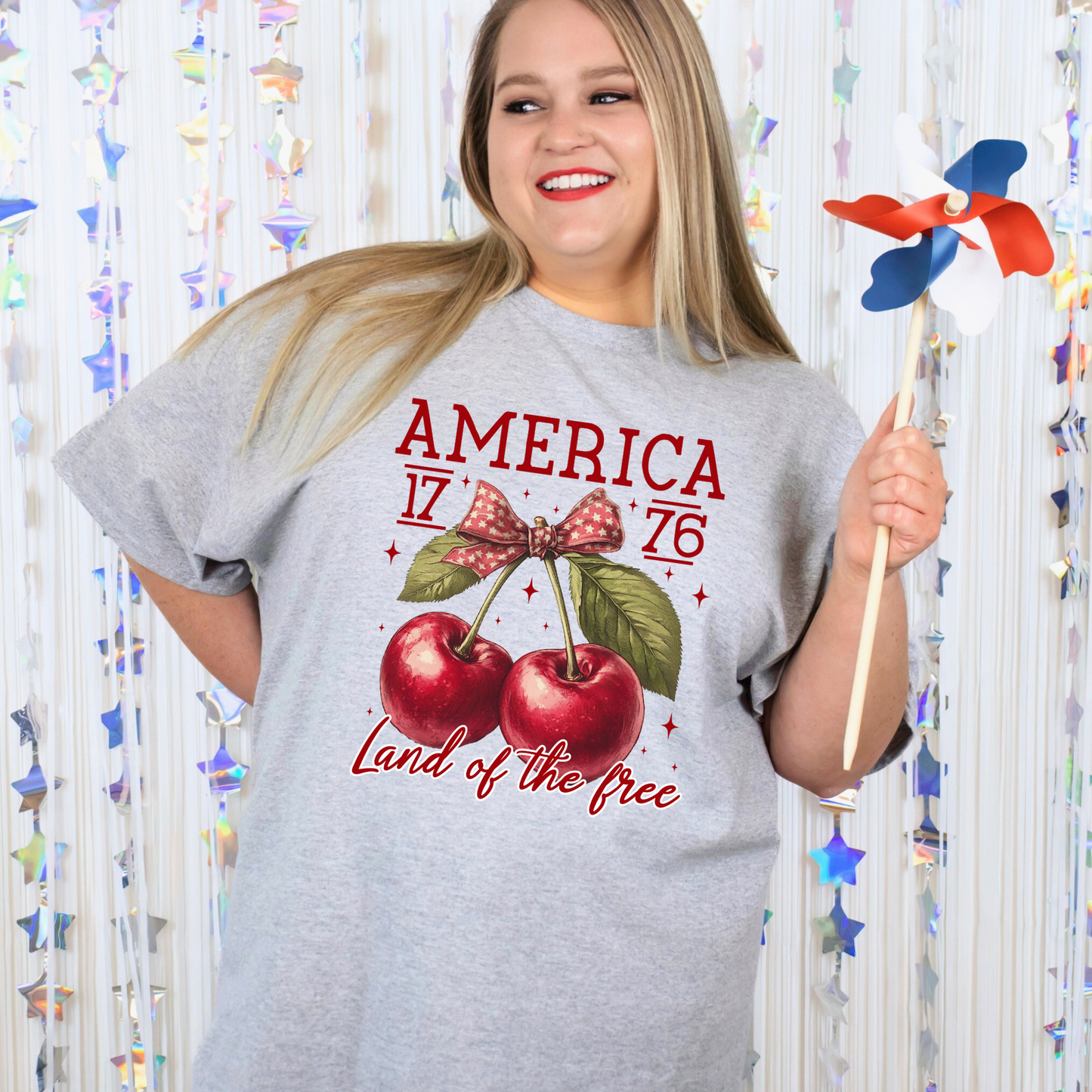 Cherries land of the free Graphic Tee
