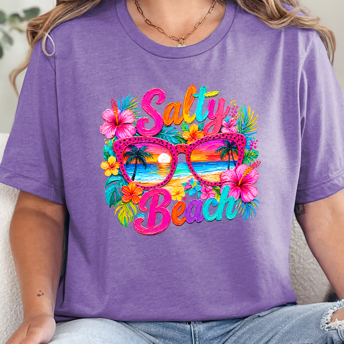 Floral Salty Beach Graphic Tee