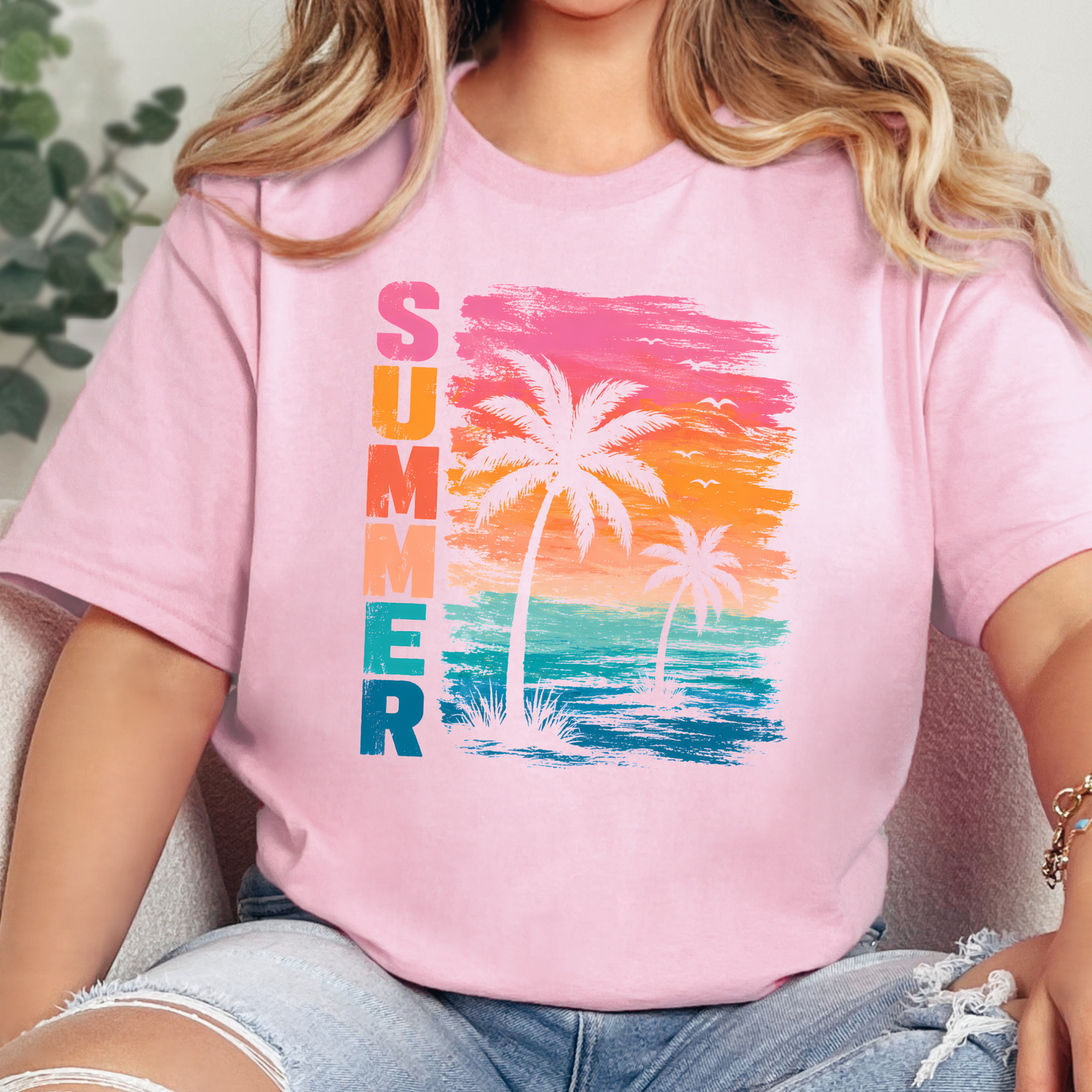 Summer Beach Sunset Graphic Tee