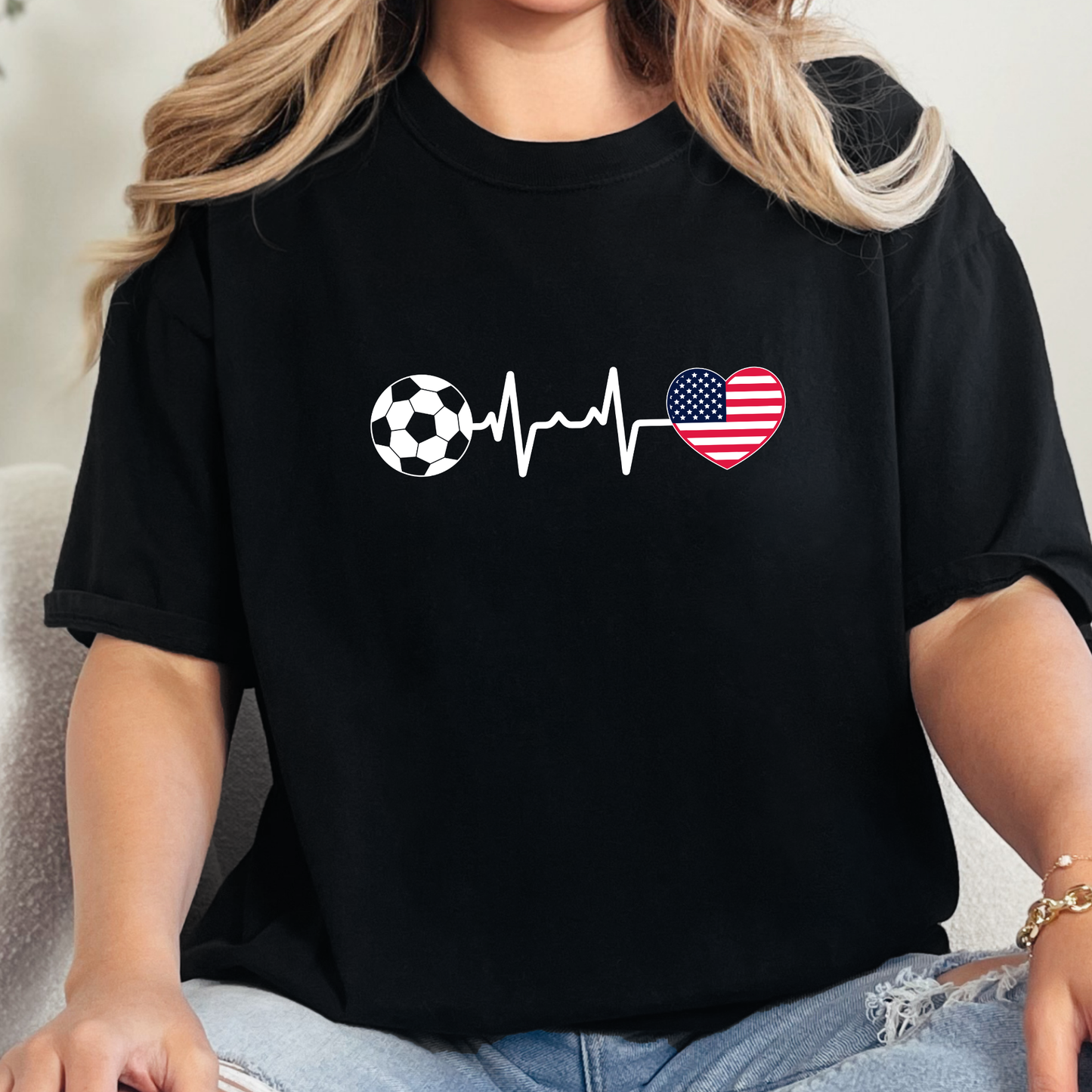 Soccer Heartbeat USA Graphic Tee