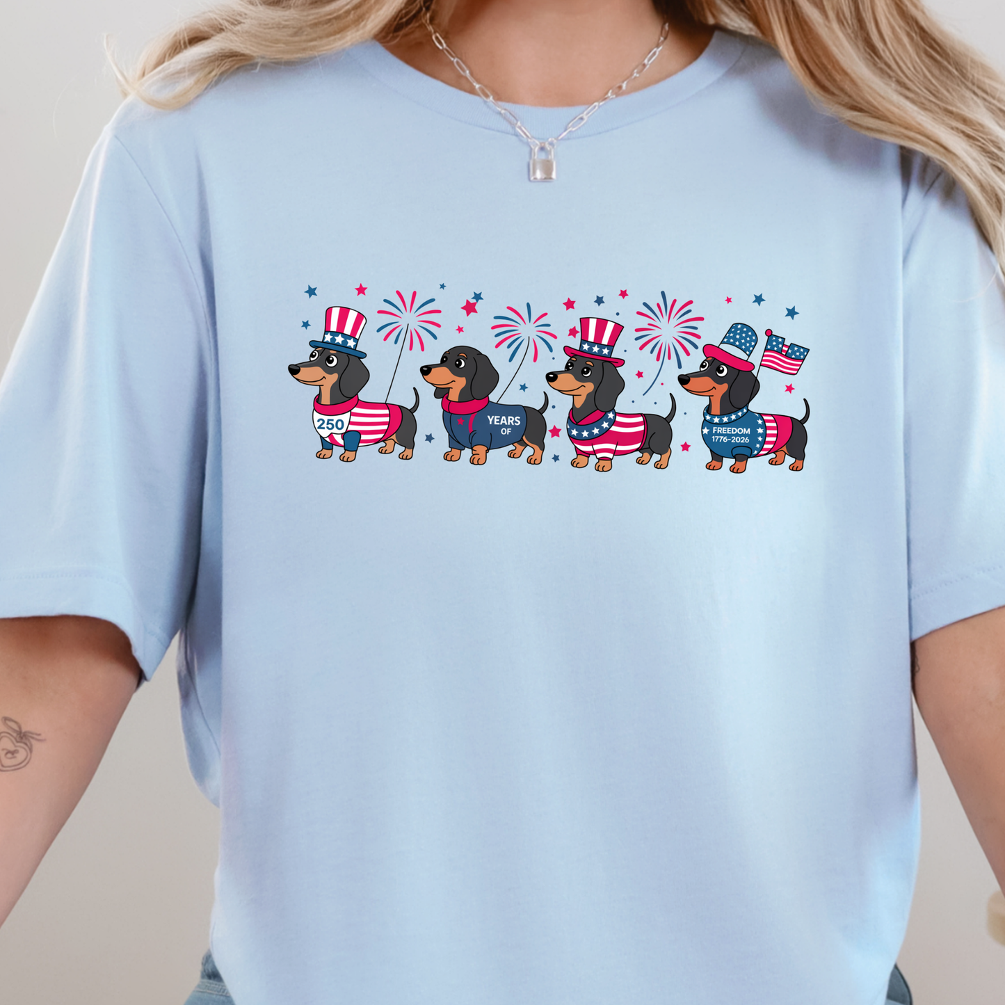 Patriotic Dachshund Graphic Tee