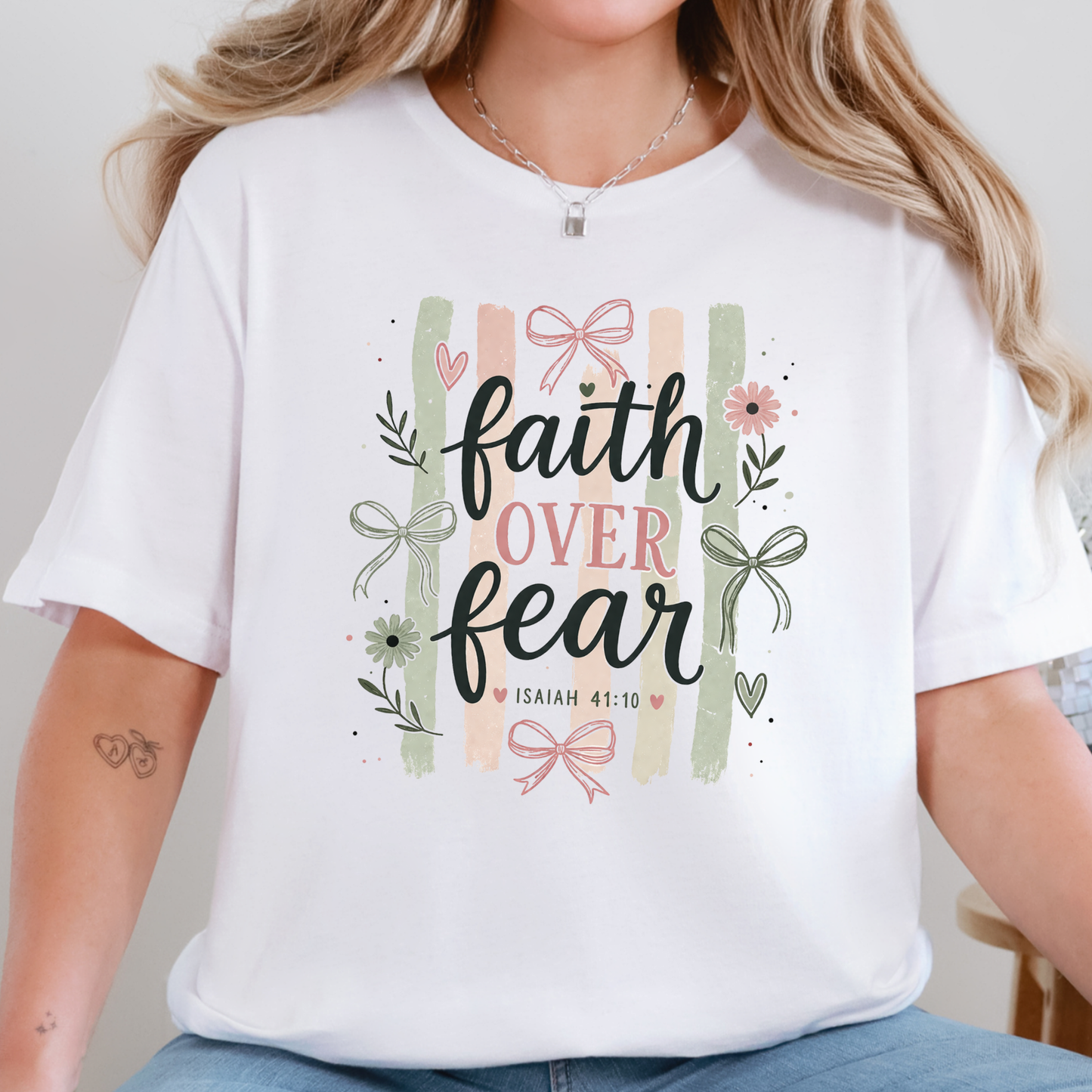 Faith over Fear Stripes Graphic Tee