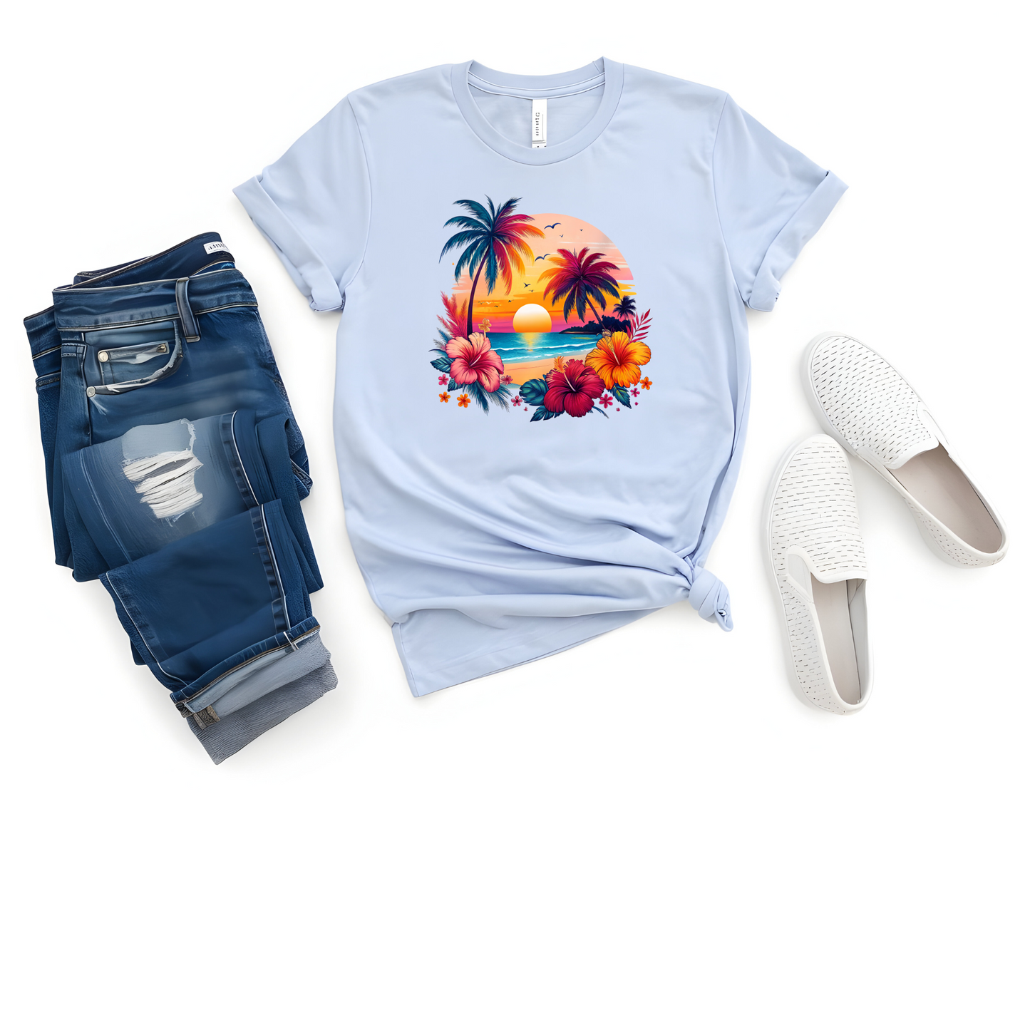Summar Vacation Palm Tree Graphic Tee