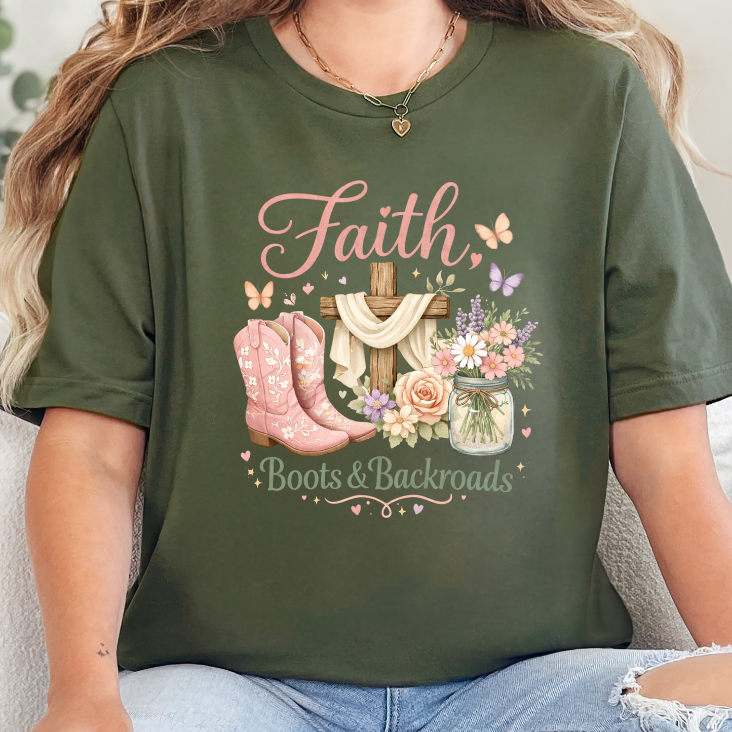 Faith, Boots & Backroads Graphic Tee