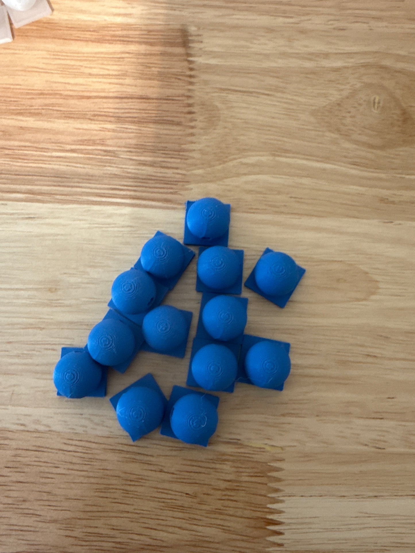 Bead with Flat-Back Attachment for Acrylic Flatbacks Cyan Blue 3D Printed - 16mm - 10 pack