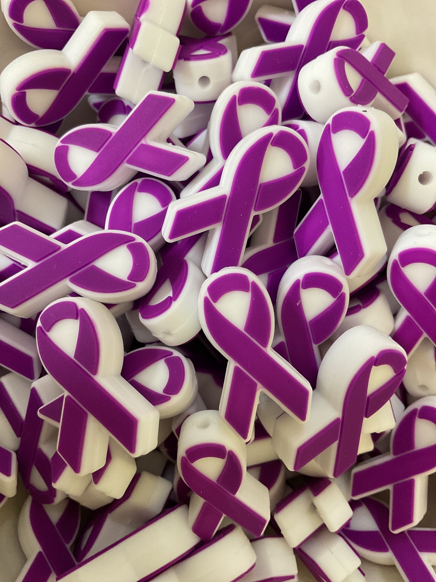 Ribbon Purple Silicone Focal
