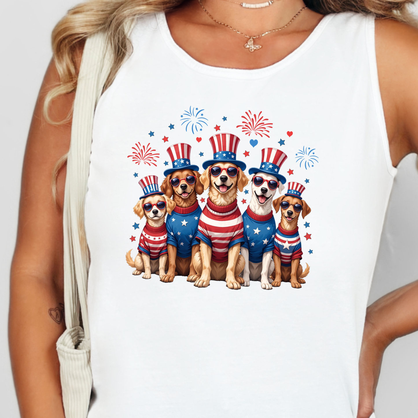 Dogs Patriotic Graphic Tee