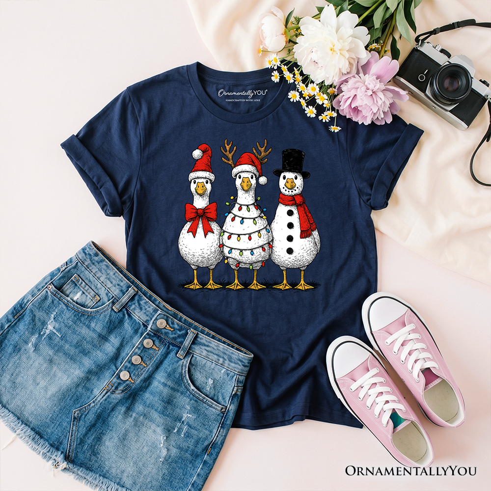 Kids Vintage Christmas Silly Goose T-Shirt, Snowman Spoof Winter Youth Tee