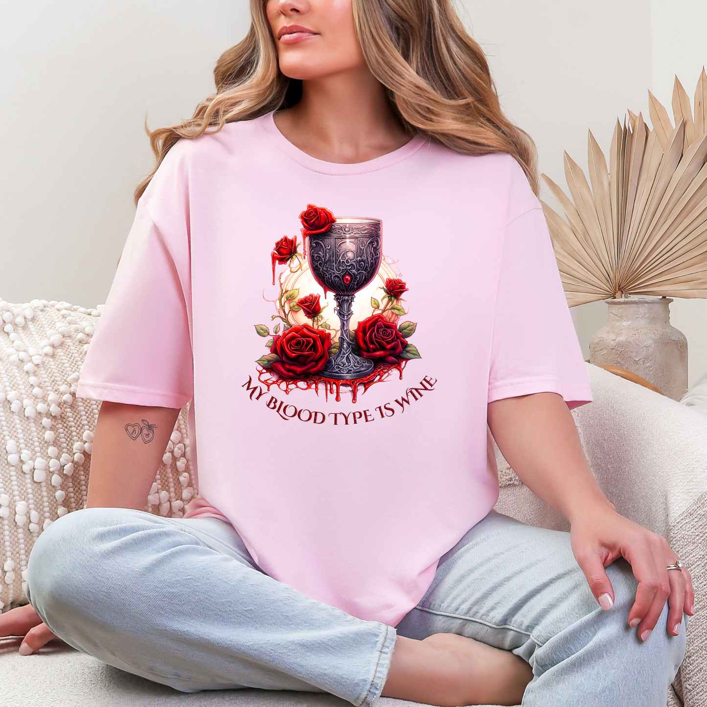 Wine Blood Type Graphic Tee