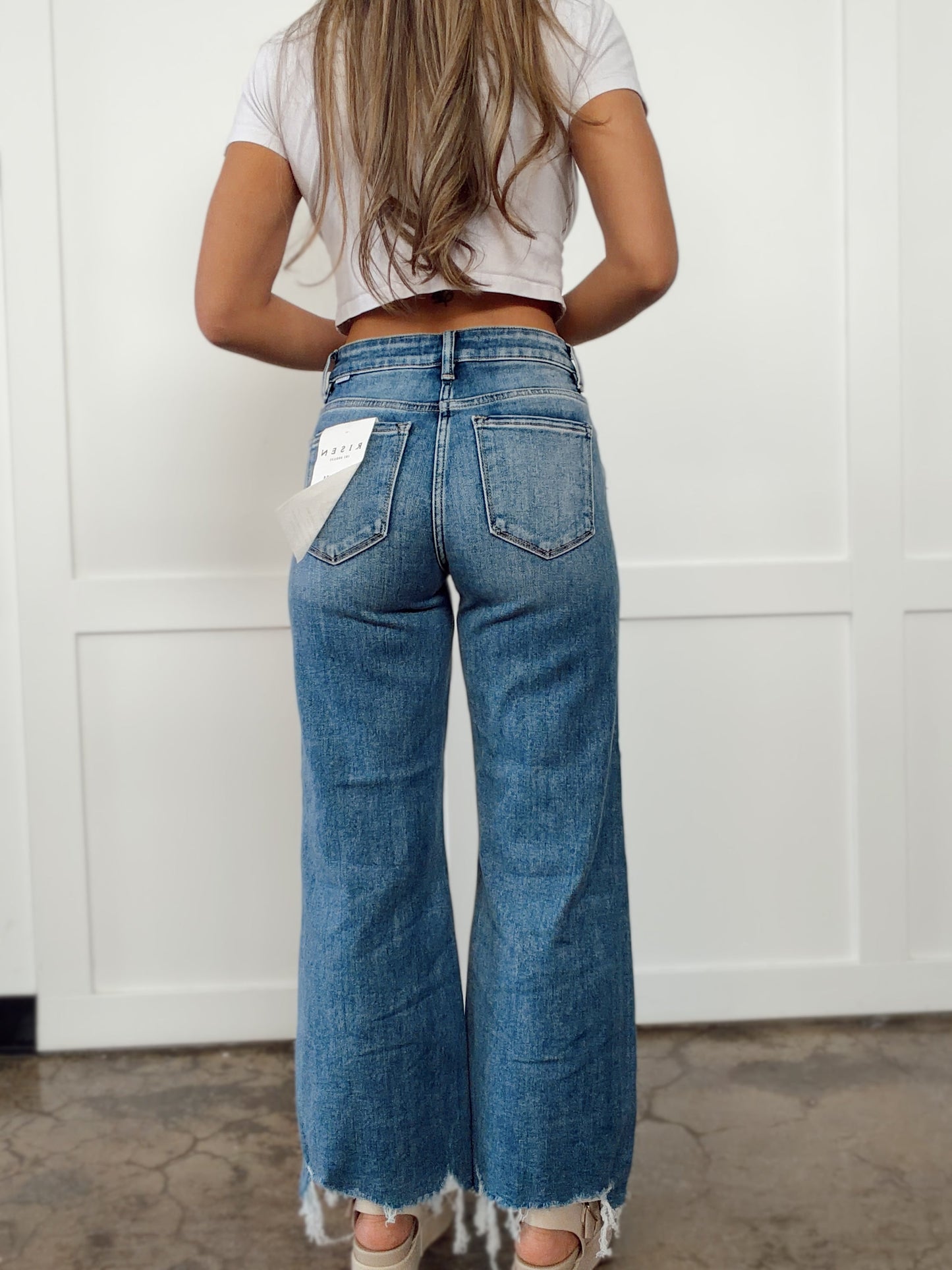 Sarah Cropped Wide Leg Jeans