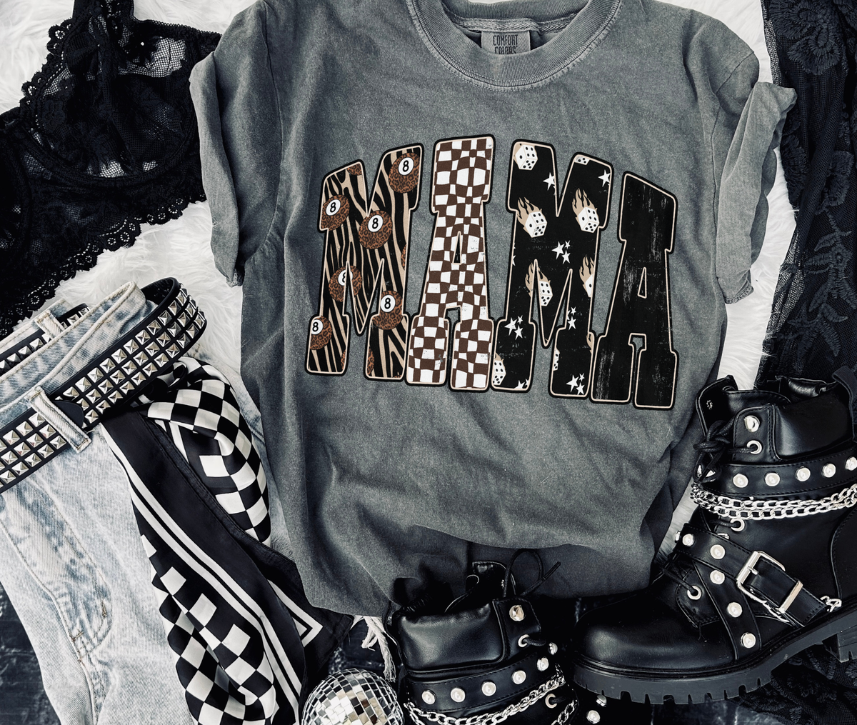 Zebra 8 ball Mama tee
