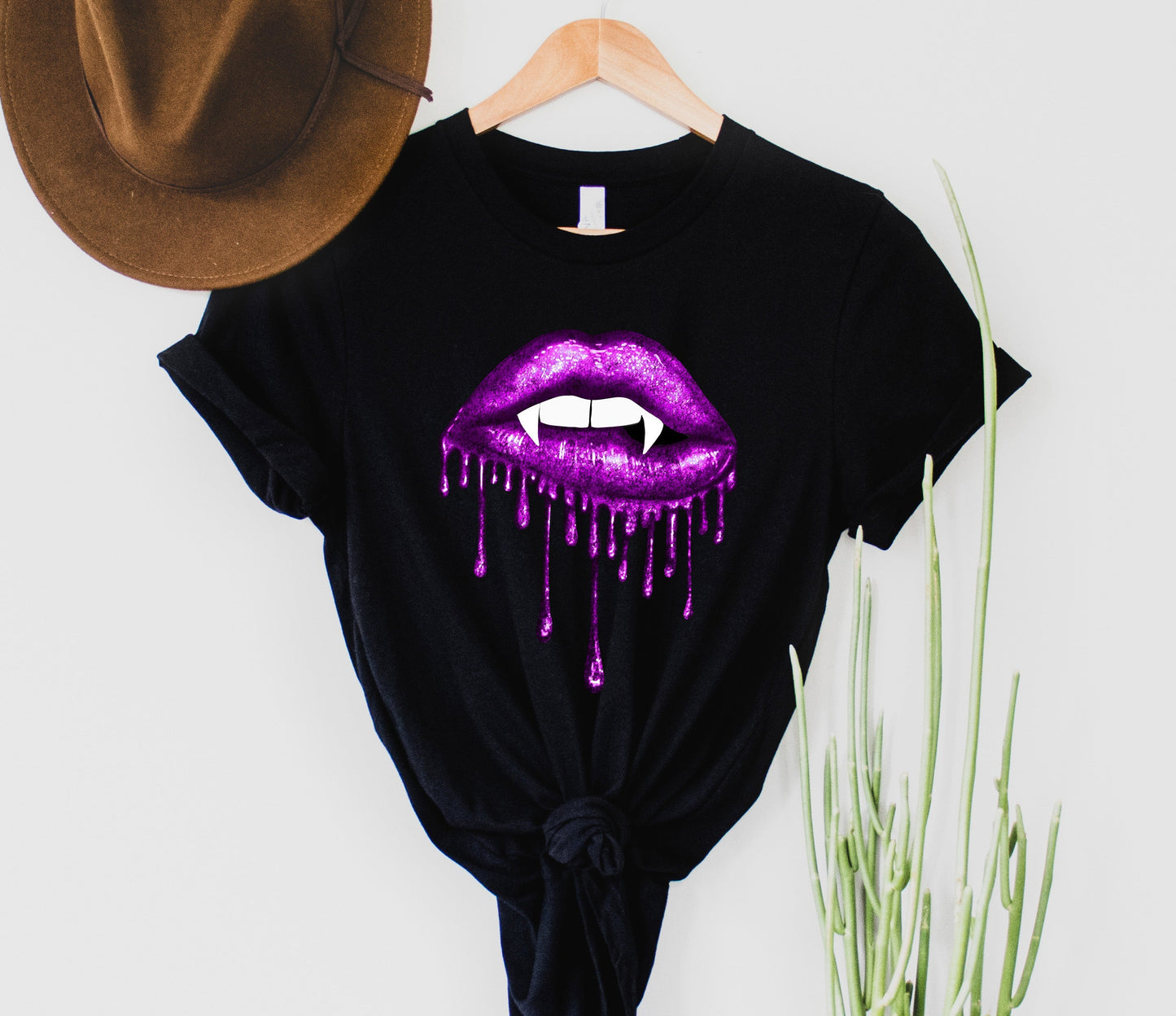 Glitter Vampire Lips Graphic Tee