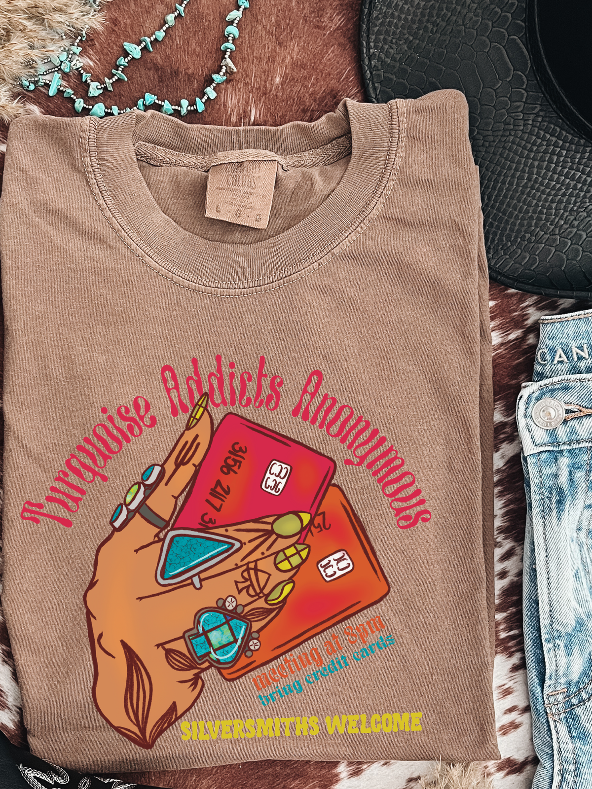 Turquoise addicts anonymous tee