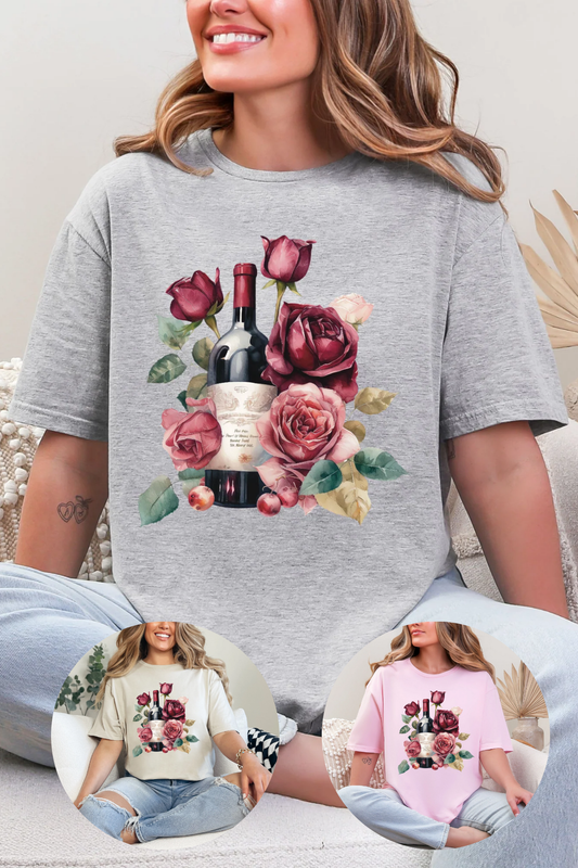 Roses & Wine Graphic Tee