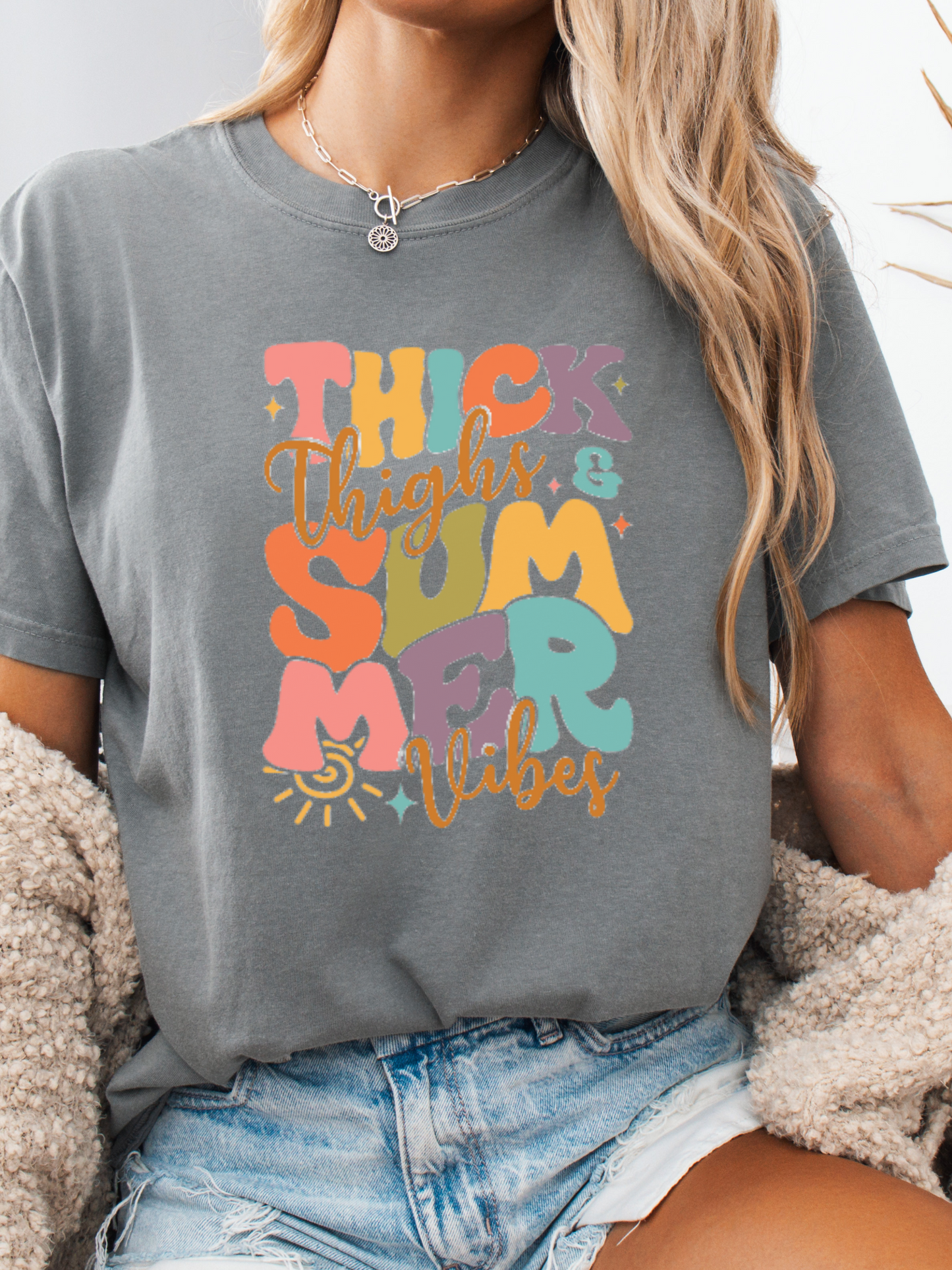 Thick Thighs And Summer Vibes Graphic