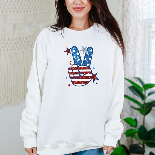 Peace Stars and Stripes Graphic Sweatshirt