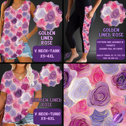 GOLDEN LINED-PATTERN PANEL OUTFIT RUN-SOFT CLOSE 7/10 HARD CLOSE 7/12