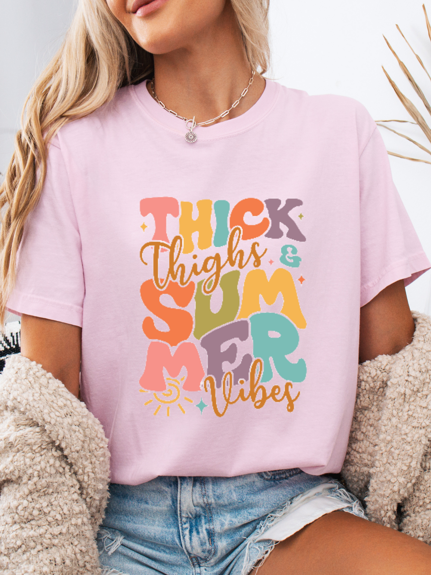 Thick Thighs And Summer Vibes Graphic