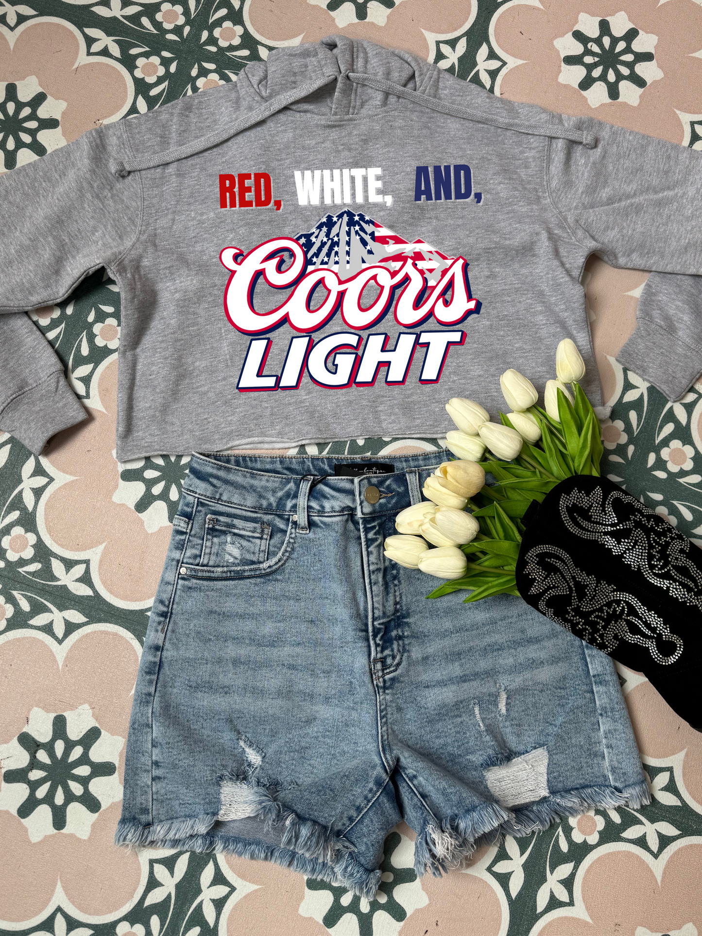 Red White And Coors Light Graphic