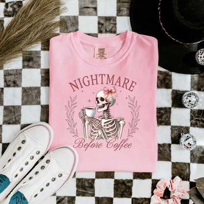 Skeleton nightmare before coffee Graphic Tee