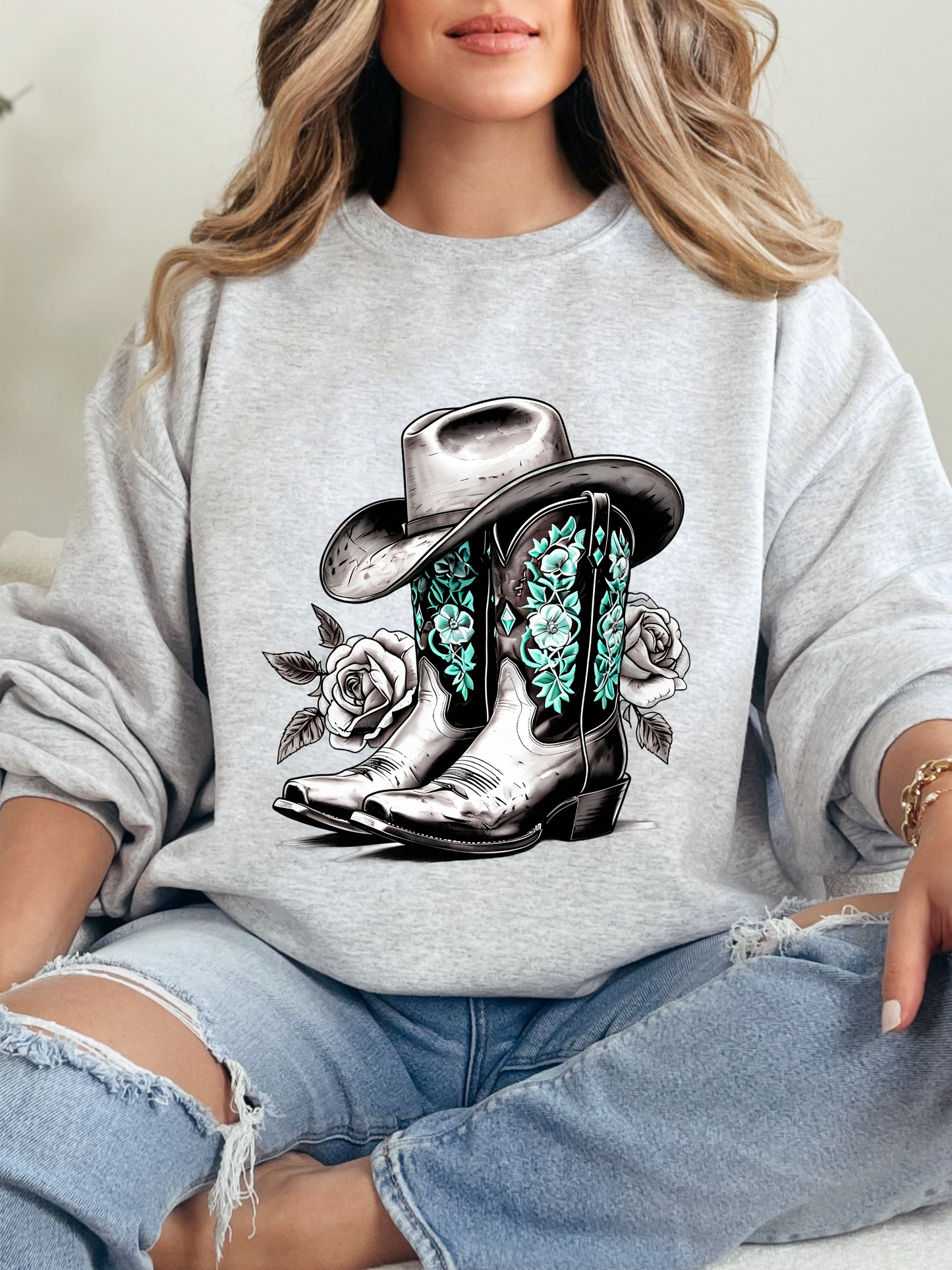 Dusty Boots Collection Grey Graphic