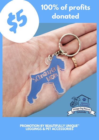 SUPER CLEARANCE  Schnauzer Mom Fundraiser Keychain