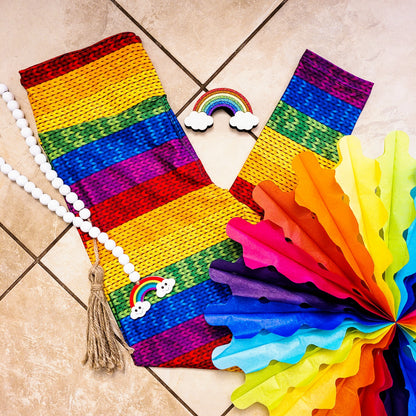CLEARANCE Rainbow Knit - High-quality Handcrafted Vibrant Leggings