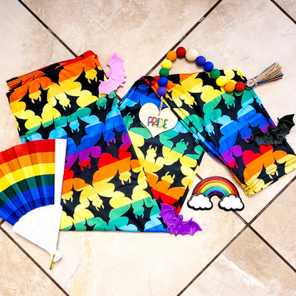 Rainbow Bats (Exclusive) - High-quality Handcrafted Vibrant Leggings