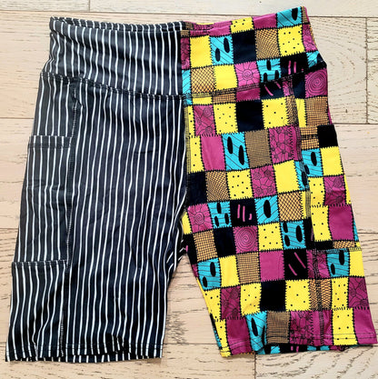 Jack & Sally Halloween Couple (Unique Exclusive) Pocket Biker Shorts - High-quality Handcrafted Vibrant Bike Shorts