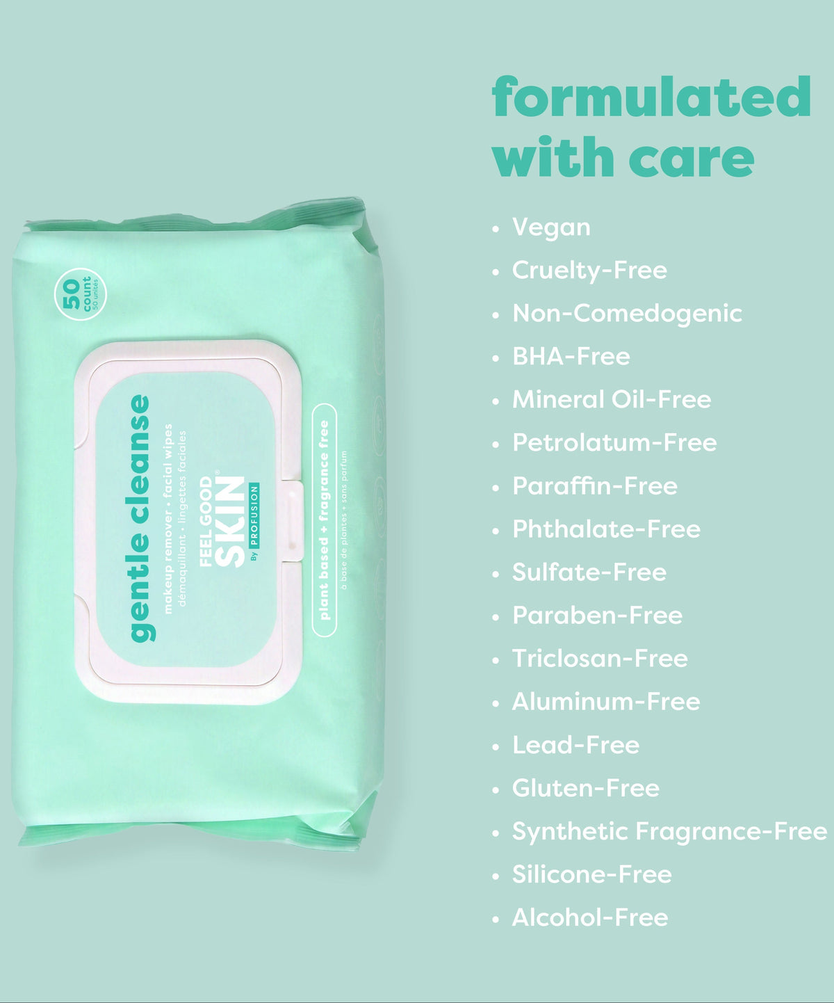Feel Good Skin | Gentle Cleanse Makeup Remove Facial Wipes - 50 count