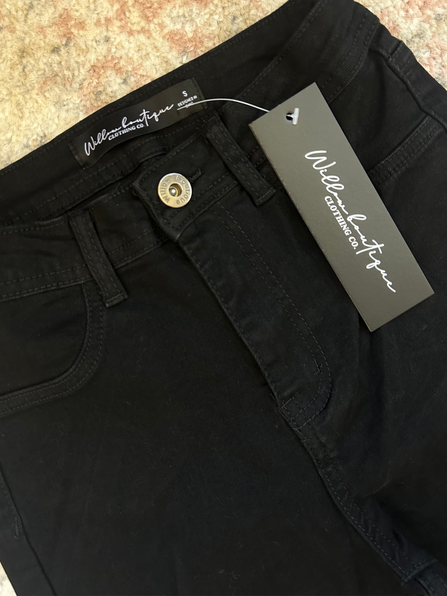 Farrah Distressed High Waisted Flares - Black