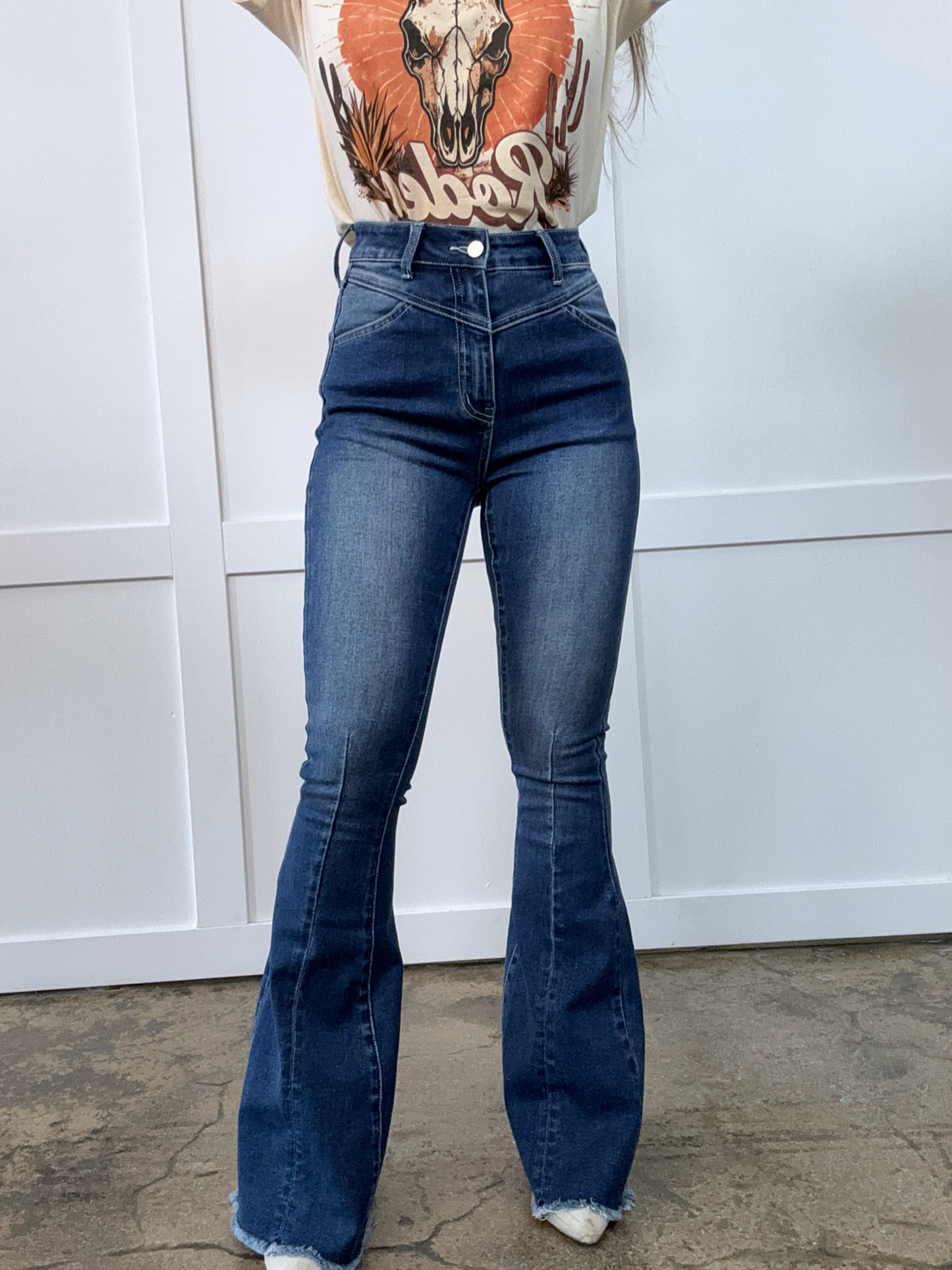 Keep Up Flare Acid/Dark Wash Jeans