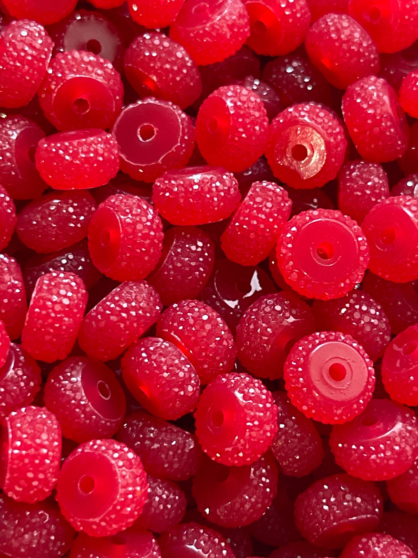 Bling Spacers Beads Scarlet Red - 12mm - 10 pack
