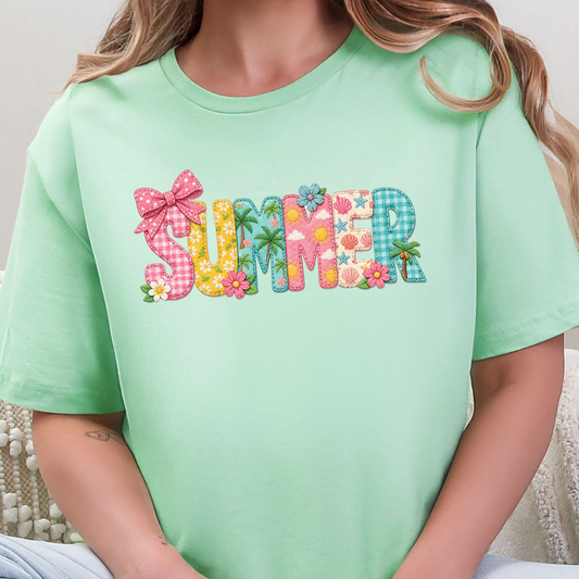 Summer Patchwork Graphic Tee