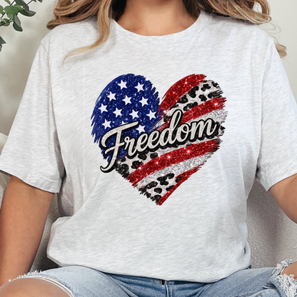 Freedom Flag Cow Print Graphic Tee