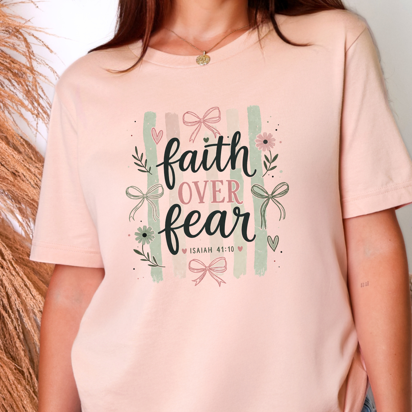 Faith over Fear Stripes Graphic Tee