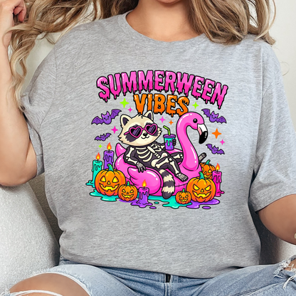 Summerween Vibes Raccoon Graphic Tee