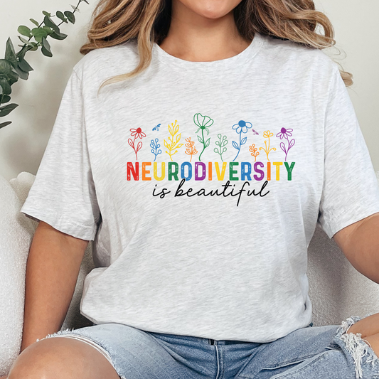 Floral Neurodiversity is Beautiful Graphic Tee