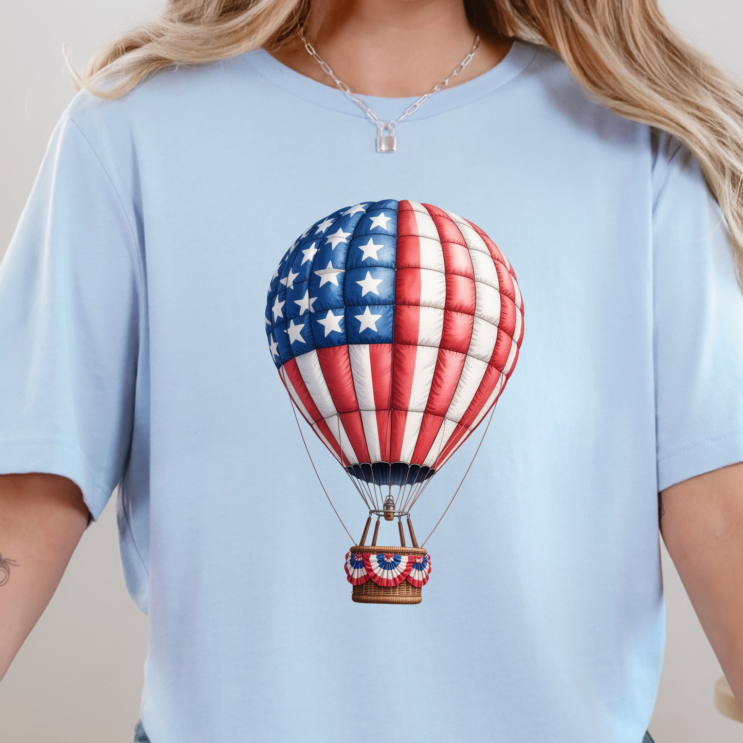 Patriotic Hot Air Balloon Graphic Tee