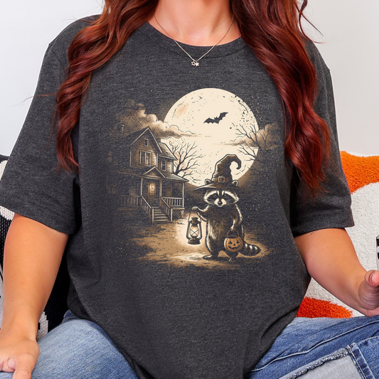 Vintage Spooky Raccoon Graphic Tee
