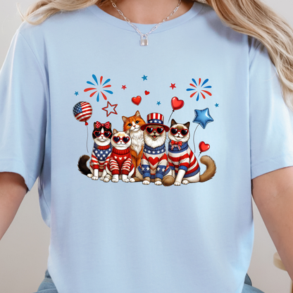 Cats Patriotic Graphic Tee