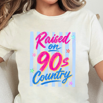 Raised on 90s Country Stripes Graphic Tee