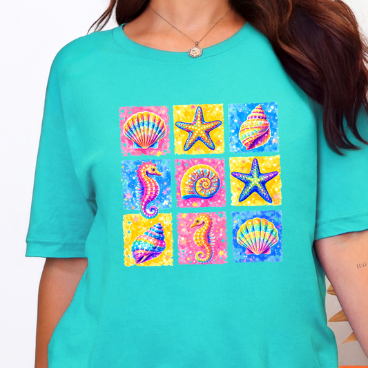 Preppy Summer Grid Graphic Tee