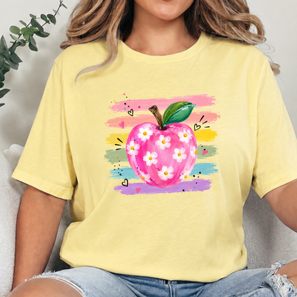 Teacher Watercolor Apple Graphic Tee