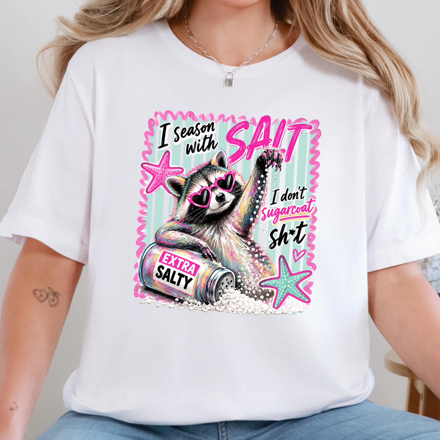 Season with Salt Raccoon Graphic Tee