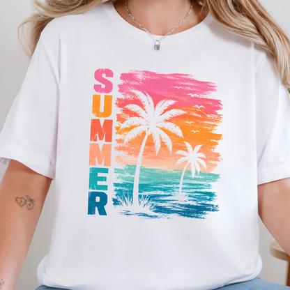 Summer Beach Sunset Graphic Tee