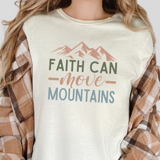 Faith Can Move Mountains Neutral Graphic Tee