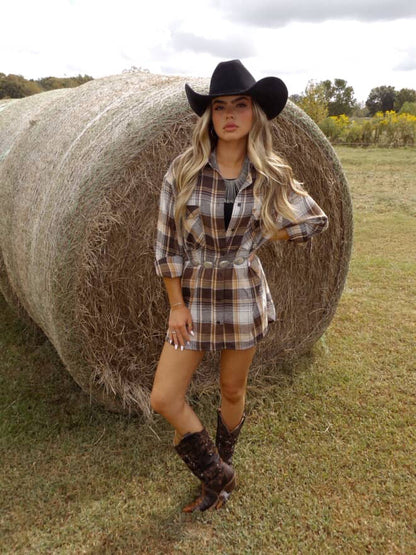 Crisp Breeze Oversized Plaid Flannel Shirt
