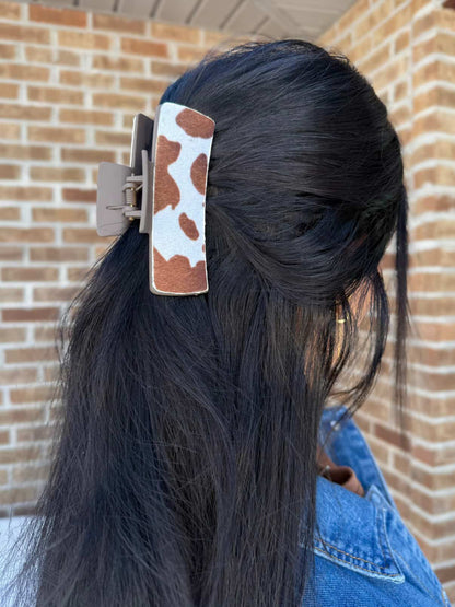 Soft Spot Cowprint Hair Clip